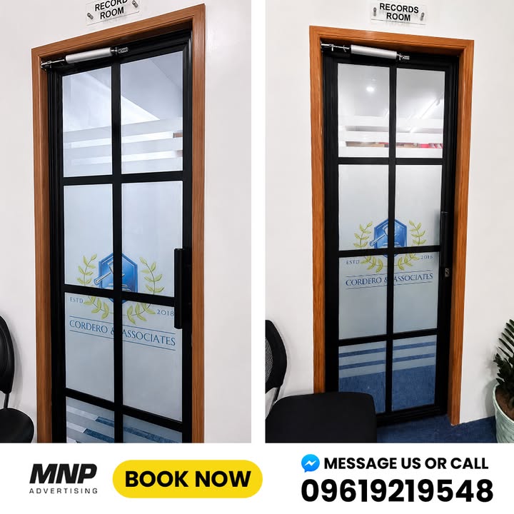 Professional Frosted Glass Door Stickers: Elevate Your Iloilo Office Branding